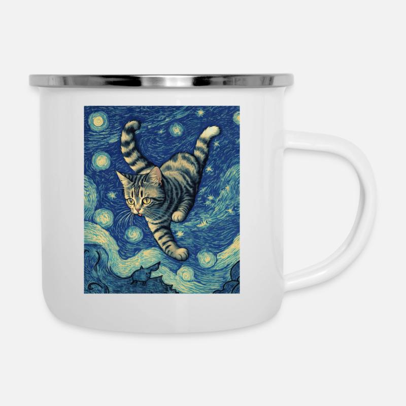 Surreal Impressionistic Cat Impressionism Cats Pa - Camper Mug - white