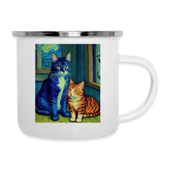 Surreal Impressionistic Cat Impressionism Cats Ar - Camper Mug - white - Right