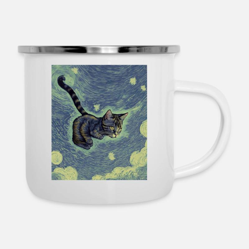 Surreal Impressionistic Cat Impressionism Cats Ar - Camper Mug - white