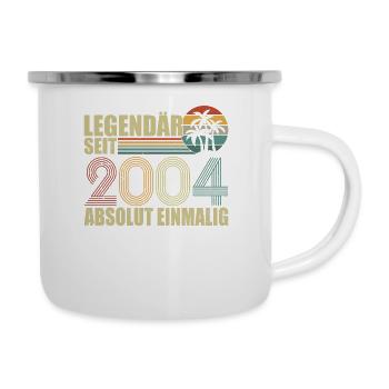 Limited Edition Jahrgang 2004 18 Jahre Geburtstag - Emaille-Tasse - Weiß - Rechts