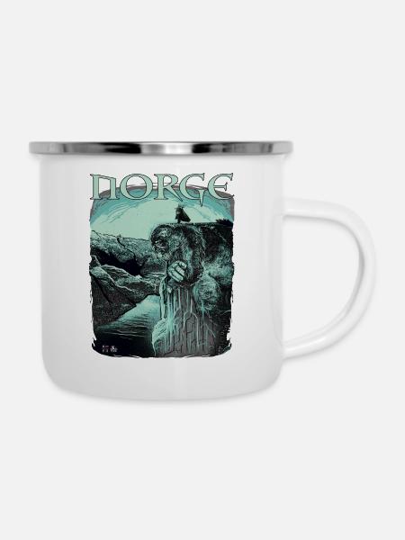 Preikestolen # Troll # Norwegen - Emaille-Tasse - Weiß