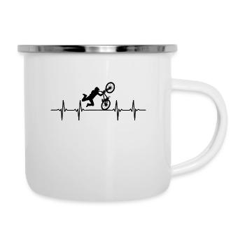 Vélo l Vélo l Chemise pour deux-roues - Tasse émaillée - blanc - Droite