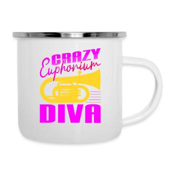 Crazy Euphorium Diva Baritone Player Gifts - Camper Mug - white - Right