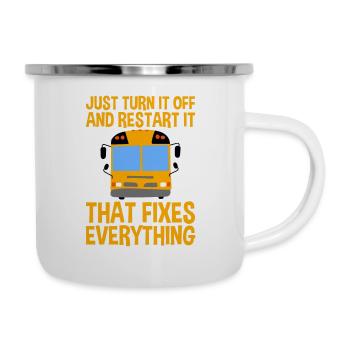 Just Turn It Off And Restart It 2 - Emaille-Tasse - Weiß - Rechts