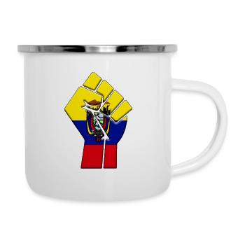 Ecuador Flagge Ecuadorianischer Country Pride Native - Emaille-Tasse - Weiß - Rechts