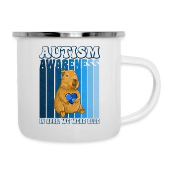 Capybara Autismus Awareness - Emaille-Tasse - Weiß - Rechts