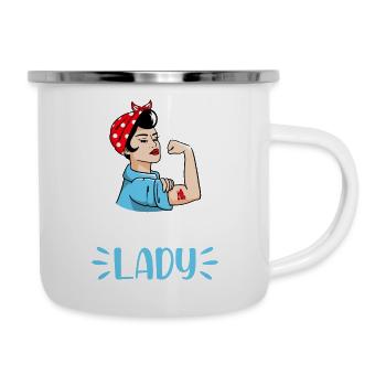 Femme de ménage - Tasse émaillée - blanc - Droite