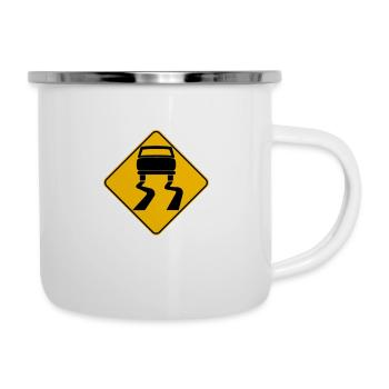 Aber Officer The Sign Said Do A Burnout - Lustig - Emaille-Tasse - Weiß - Rechts