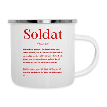 Soldat Definition - Emaille-Tasse - Weiß - Rechts