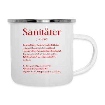 Sanitäter Definition - Emaille-Tasse - Weiß - Rechts