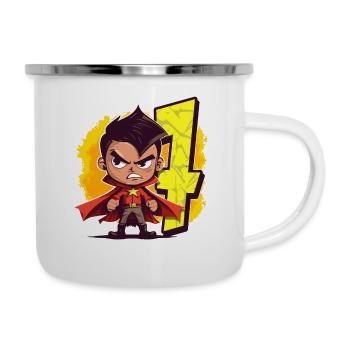 7 ans Super-héros & Action Fête d’anniversaire des enfants - Tasse émaillée - blanc - Droite