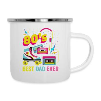 80s Dad 1980s Fashion Eighties Fathers Day 80's - Tasse émaillée - blanc - Droite