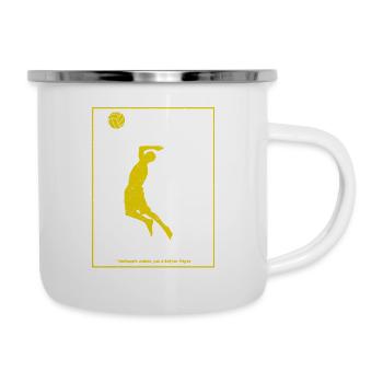 Volleyball Spieler Trainer Fans Mannschaftssport - Emaille-Tasse - Weiß - Rechts