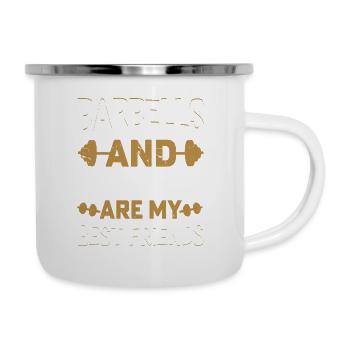 Barbells And Dumbbells Weight Lifting Workout Trai - Camper Mug - white - Right