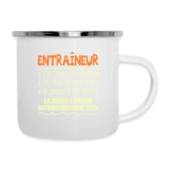 Coach Cadeau | Entraîneur Handball Football Rugby - Tasse émaillée - blanc - Droite