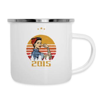 Vintage 2015 - Born In June 2015 - Emaille-Tasse - Weiß - Rechts