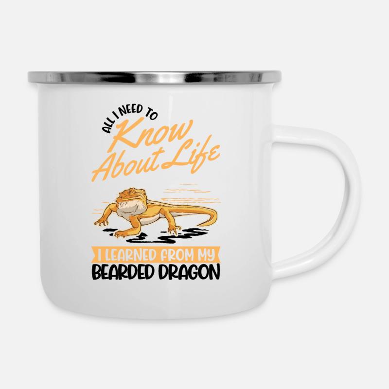 Bartagame Dragon barbu - Tasse émaillée - blanc