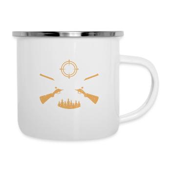 Chemise de chasse au cerf Whitetail Buck Antlers Elk Hunter - Tasse émaillée - blanc - Droite