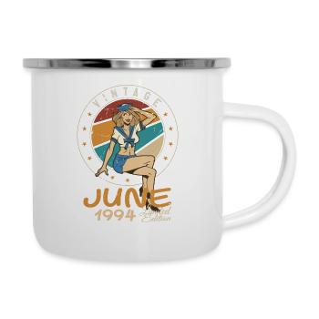 Vintage 1994 - Born In June 1994 - Emaille-Tasse - Weiß - Rechts