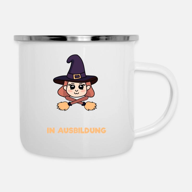 Hexe In Ausbildung - Emaille-Tasse - Weiß