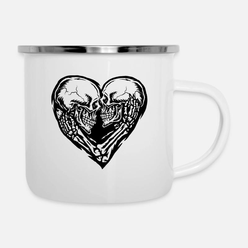 skull couple - Camper Mug - white