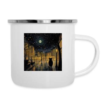 Gustav Klimt Inspired Cat Artwork - Camper Mug - white - Right