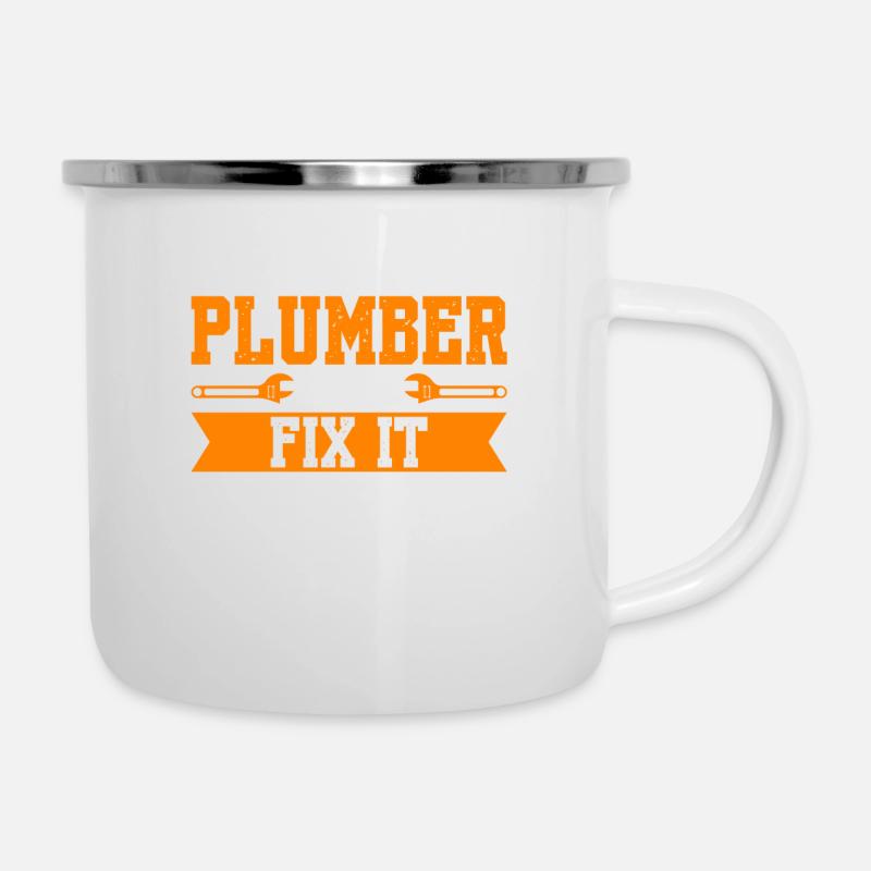 If A Plumber Can't Fix That Nobody Can - Emaille-Tasse - Weiß