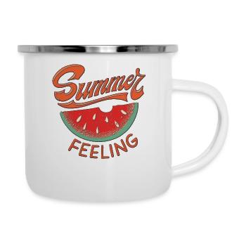 SUMMER FEELING - Emaille-Tasse - Weiß - Rechts