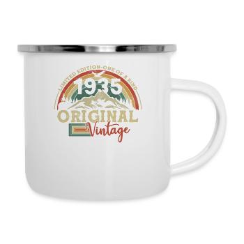 Geburtstagsgeschenk 1935 Vintage - Emaille-Tasse - Weiß - Rechts