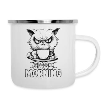 Cuddle shirt funny cats sayings morning grumpy - Emaille-Tasse - Weiß - Rechts