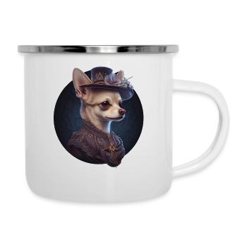 Chihuahua - Dame Anglaise Robe Chien - Tasse émaillée - blanc - Droite