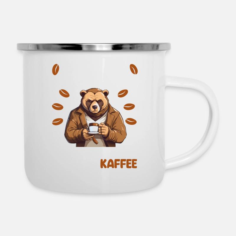 Kaffee Redet Nicht Beruf Job Spruch Filterkaffee - Emaille-Tasse - Weiß