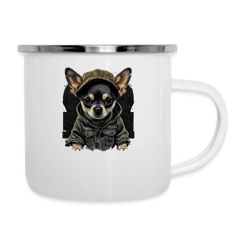 Chihuahua | Chien Cool | Rap | Hip-Hop | Gangster - Tasse émaillée - blanc - Droite