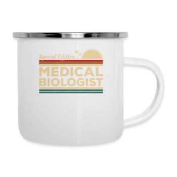 Vintage Sonderausgabe Medizinischer Biologe Biologie - Emaille-Tasse - Weiß - Rechts
