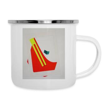 collage - künstlerisches Bild - Emaille-Tasse - Weiß - Rechts