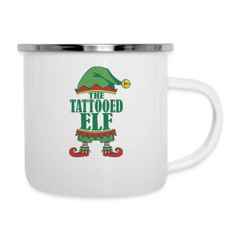 Die Tattooed Elf Matching Familie Gruppe Weihnacht - Emaille-Tasse - Weiß - Rechts