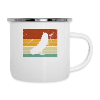 Gurke Gewürzgurke Retro Kukumer Saure Gurke - Emaille-Tasse - Weiß - Rechts