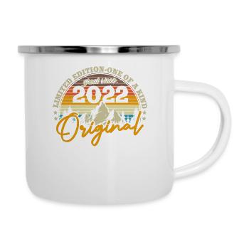 Retro Geschenkidee 2022 - Emaille-Tasse - Weiß - Rechts