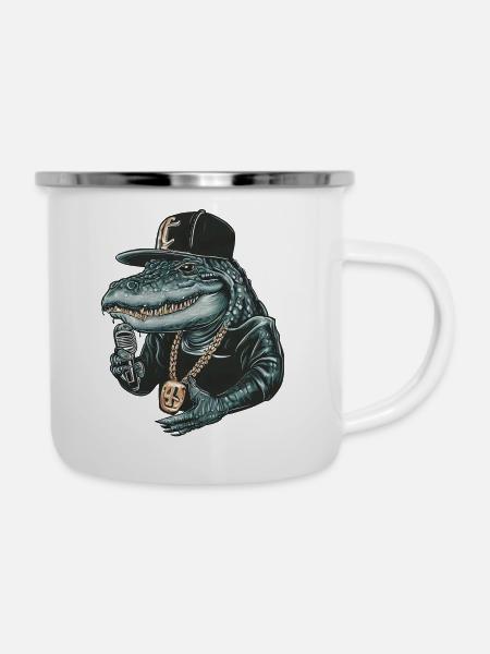Aligator Rap-Künstler - Emaille-Tasse - Weiß
