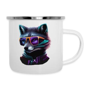 Wolf - Emaille-Tasse - Weiß - Rechts