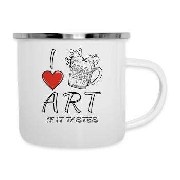 J’ADORE LA BIÈRE D’ART - Tasse émaillée - blanc - Droite