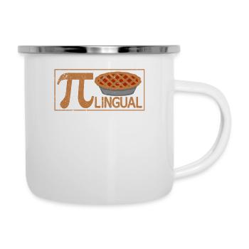 PiLingual Zweisprachige Torte Lustige Pi Day - Emaille-Tasse - Weiß - Rechts
