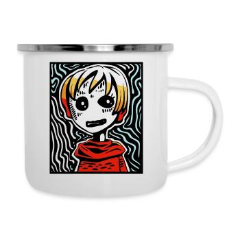 Ist dies moderne Kunst, Kunst im Manga-Anime-Stil? - Emaille-Tasse - Weiß - Rechts