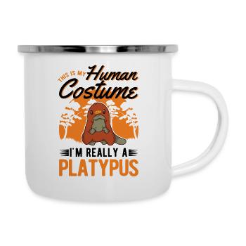 Ornithorynque Costume Humain Halloween - Tasse émaillée - blanc - Droite