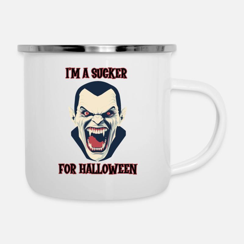 vampire à , ventouse pour Halloween - Tasse émaillée - blanc