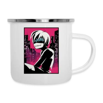 Dessin animé Anime Manga Ville Zombie Goule - Tasse émaillée - blanc - Droite