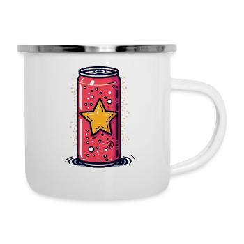 Une canette de boisson, la boisson énergisante Cartoon Pop - Tasse émaillée - blanc - Droite