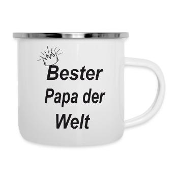 Bester Papa der Welt - Emaille-Tasse - Weiß - Rechts