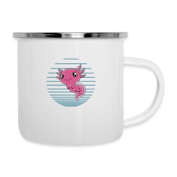 Lustiges Axolotl Süßes Axolotl - Emaille-Tasse - Weiß - Rechts