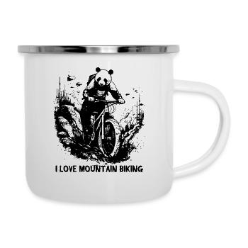 Panda Bear Biker, I Love Mountain Biking - Camper Mug - white - Right